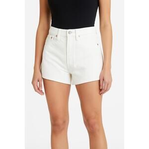 NWT Levis Premium Shorts Womens W31 White Denim High Rise 501 Button Fly 5Pocket